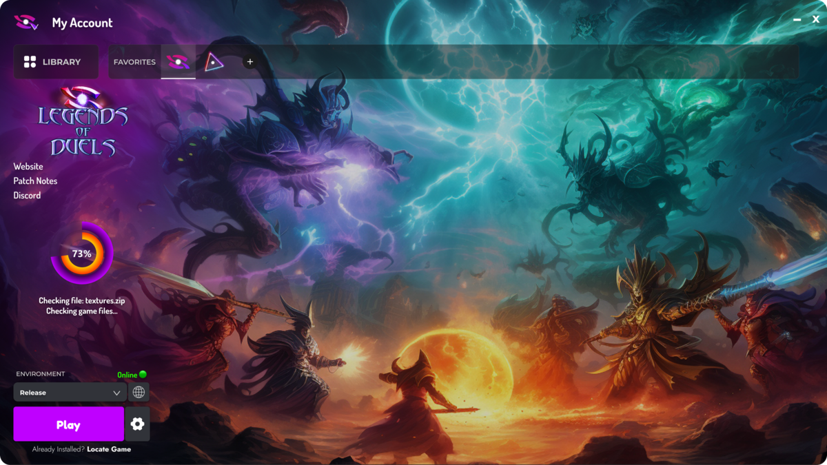 Launcher style example made with Game Launcher Cloud
