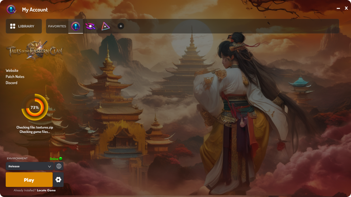 Launcher style example made with Game Launcher Cloud